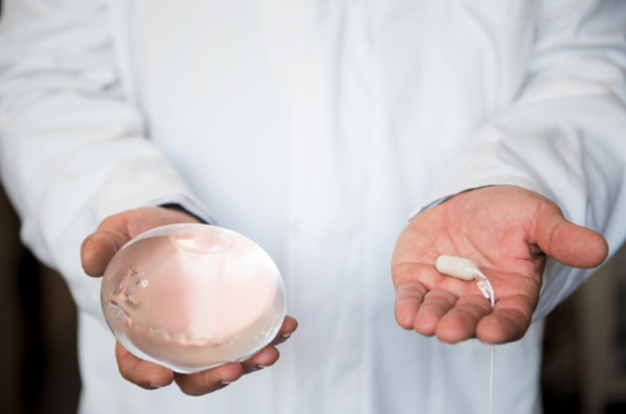 The Allurion balloon and swallowable capsule shown by a clinician
